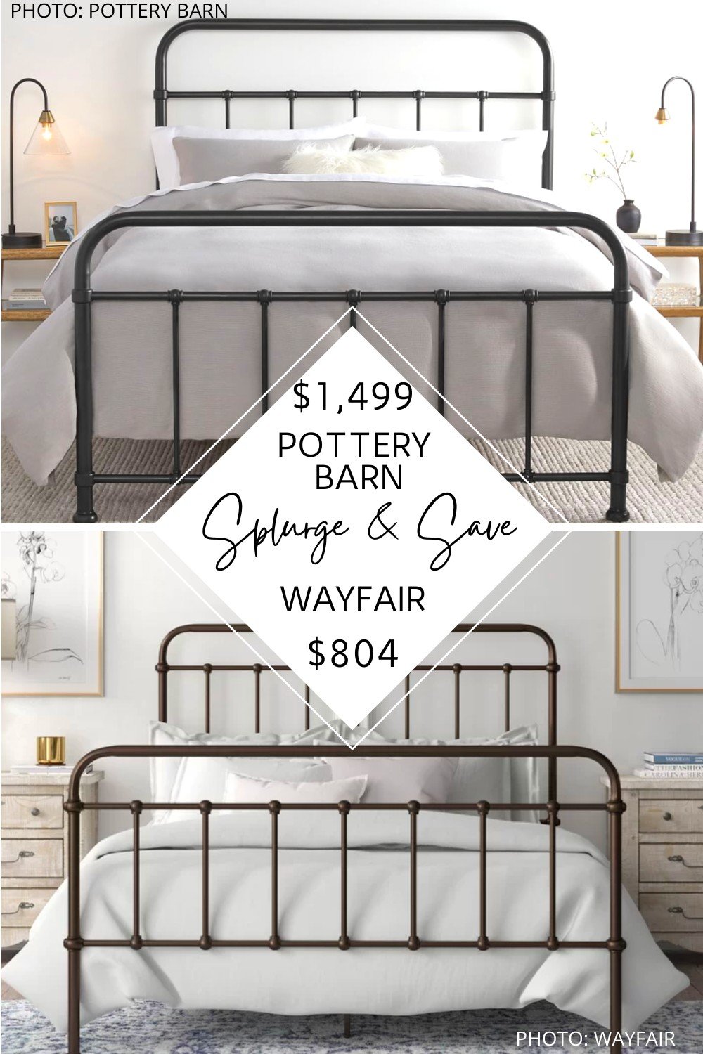 Wrought iron bed sale frame pottery barn